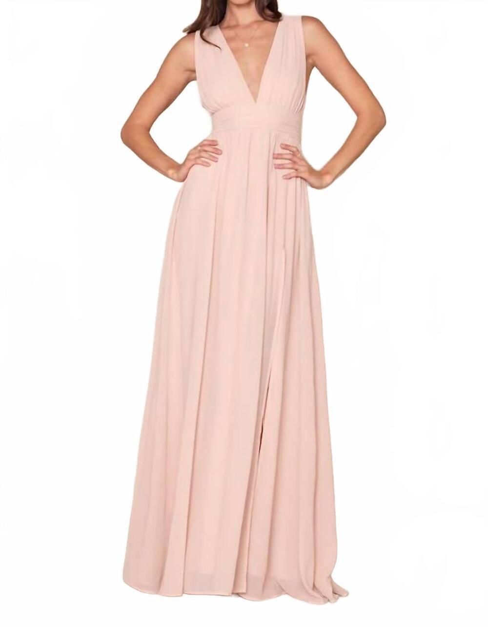 NEW LULUS heavenly hues chiffon pleated maxi dress in blush pink